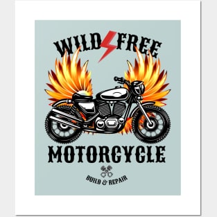 Wild Free Motorcycle Build & Repair Motorcycle Club Posters and Art